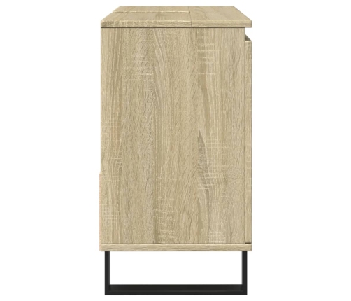 Armario de baño madera contrachapada roble Sonoma 65x33x60 cm