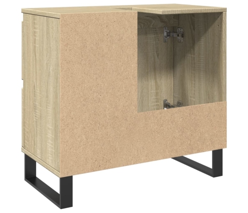 Armario de baño madera contrachapada roble Sonoma 65x33x60 cm