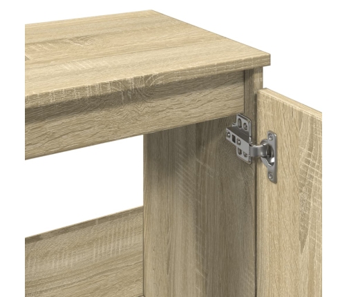 Armario de baño madera contrachapada roble Sonoma 65x33x60 cm