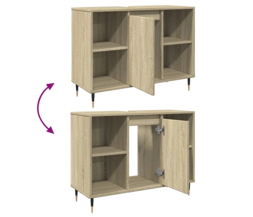 Mueble de baño madera de ingeniería roble Sonoma 80x33x60 cm