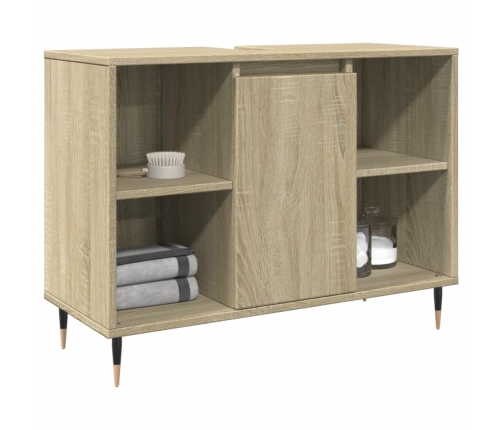 Mueble de baño madera de ingeniería roble Sonoma 80x33x60 cm