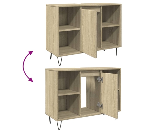 Mueble de baño madera de ingeniería roble Sonoma 80x33x60 cm