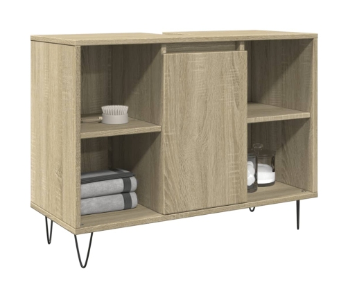 Mueble de baño madera de ingeniería roble Sonoma 80x33x60 cm