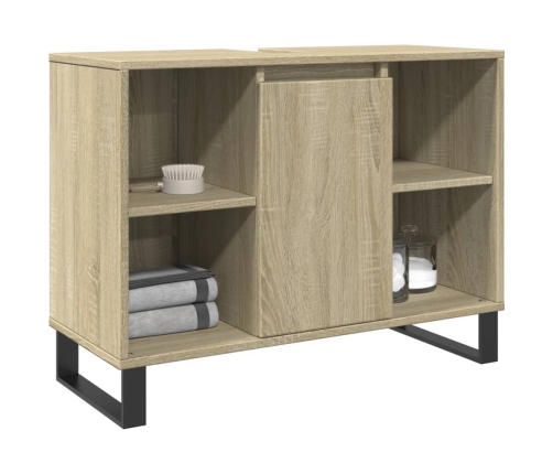 Mueble de baño madera de ingeniería roble Sonoma 80x33x60 cm