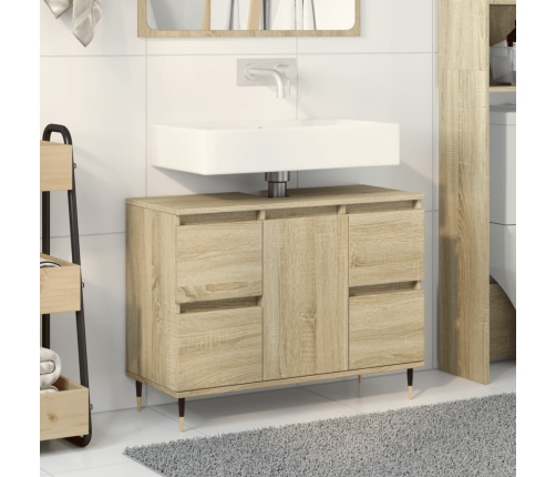 Mueble de baño madera de ingeniería roble Sonoma 80x33x60 cm