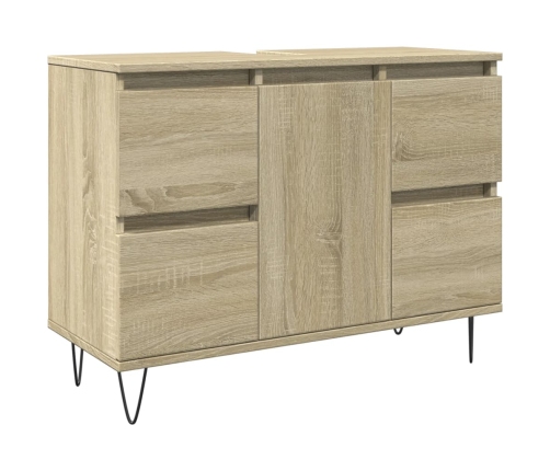 Mueble de baño madera de ingeniería roble Sonoma 80x33x60 cm