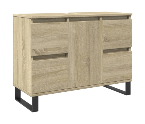 Mueble de baño madera de ingeniería roble Sonoma 80x33x60 cm