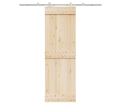 Kit de herrajes para puerta corredera 200 cm acero plateado