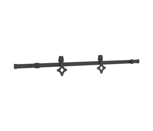 Kit de herrajes para puertas correderas acero negro 152,5 cm