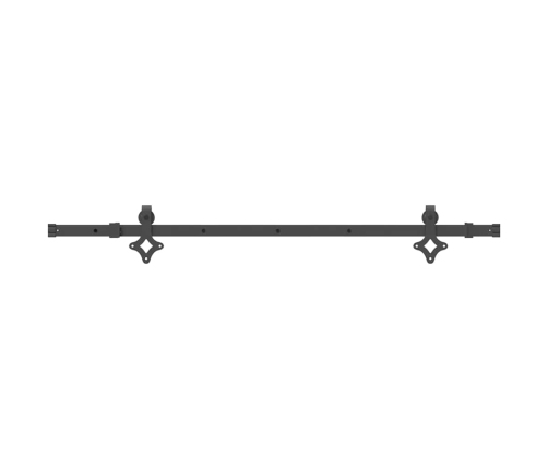 Kit de herrajes para puertas correderas acero negro 152,5 cm