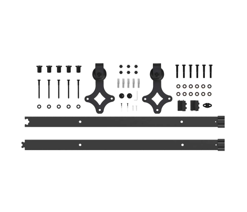 Kit de herrajes para puertas correderas acero negro 152,5 cm