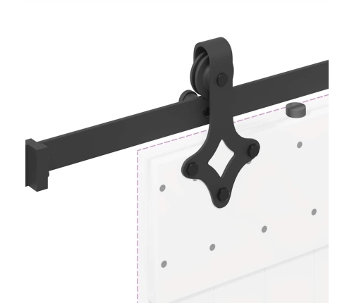 Kit de herrajes para puertas correderas acero negro 152,5 cm