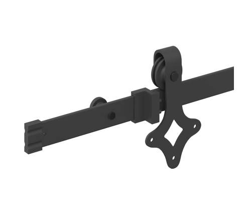 Kit de herrajes para puertas correderas acero negro 152,5 cm