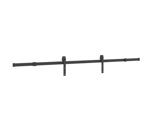 Kit de herrajes para puertas correderas acero negro 213,5 cm