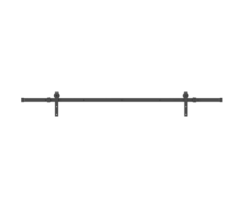 Kit de herrajes para puertas correderas acero negro 213,5 cm