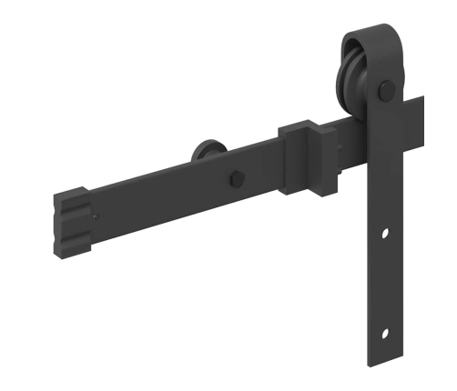 Kit de herrajes para puertas correderas acero negro 213,5 cm