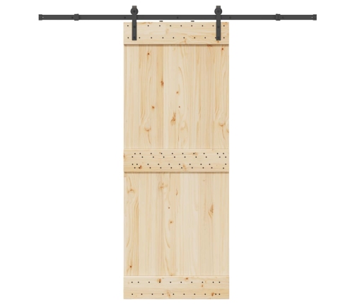 Kit de herrajes para puertas correderas acero negro 213,5 cm