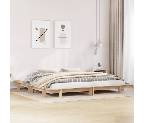 vidaXL Estructura de cama sin colchón madera maciza de pino 160x200 cm