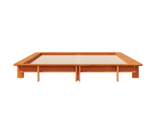 vidaXL Cama sin colchón madera maciza pino marrón cera 150x200 cm