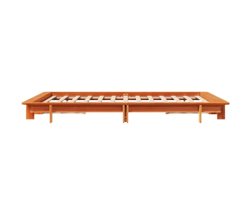 vidaXL Cama sin colchón madera maciza pino marrón cera 150x200 cm