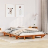 vidaXL Cama sin colchón madera maciza pino marrón cera 150x200 cm