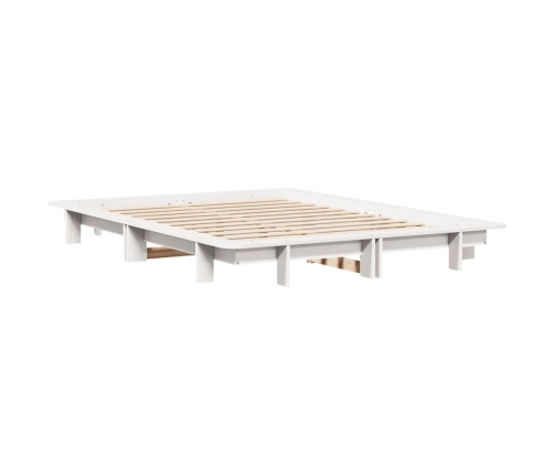 Estructura de cama sin colchón madera de pino blanca 140x200 cm