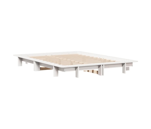 Estructura de cama sin colchón madera de pino blanca 120x200 cm