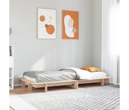 Estructura de cama sin colchón madera maciza de pino 100x200 cm