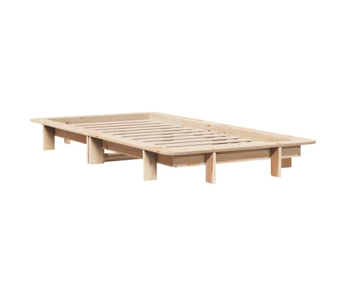 Estructura de cama sin colchón madera maciza de pino 100x200 cm