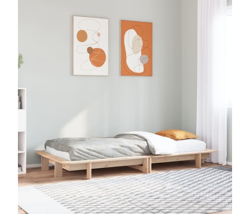 Estructura de cama sin colchón madera maciza de pino 100x200 cm
