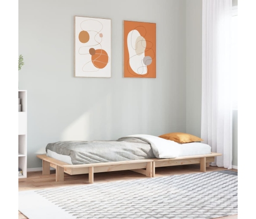 Estructura de cama sin colchón madera maciza de pino 90x200 cm