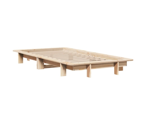 Estructura de cama sin colchón madera maciza de pino 90x200 cm