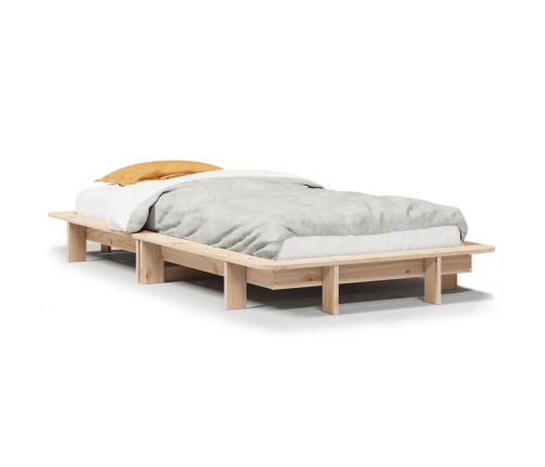 Estructura de cama sin colchón madera maciza de pino 90x200 cm