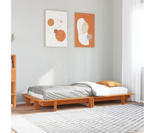 Estructura de cama sin colchón madera de pino marrón 90x200 cm