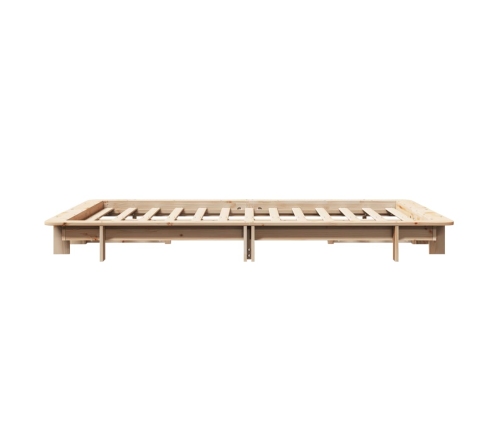 Estructura de cama sin colchón madera maciza de pino 140x190 cm