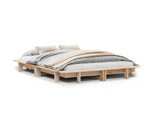 Estructura de cama sin colchón madera maciza de pino 120x190 cm