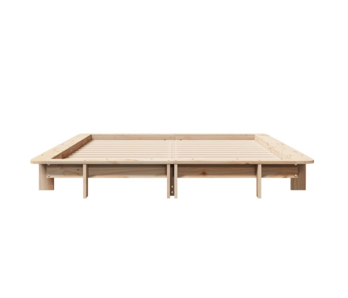 Estructura de cama sin colchón madera maciza de pino 120x190 cm