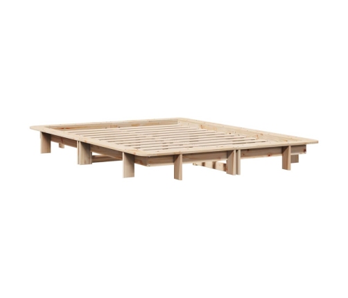 Estructura de cama sin colchón madera maciza de pino 120x190 cm