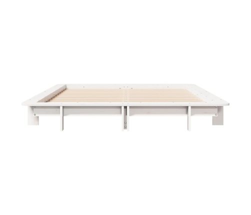 Estructura de cama sin colchón madera maciza blanca 120x190 cm