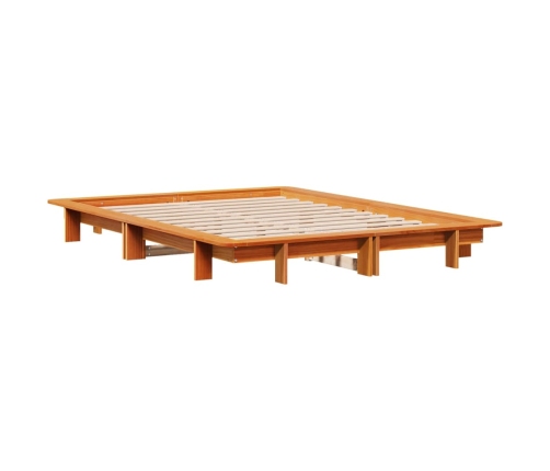 vidaXL Estructura de cama sin colchón madera maciza marrón 120x190 cm