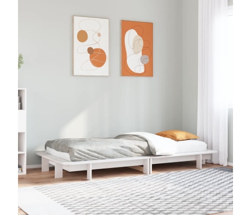 Estructura de cama sin colchón madera maciza blanca 90x190 cm