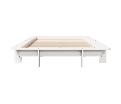 Estructura de cama sin colchón madera maciza blanca 90x190 cm