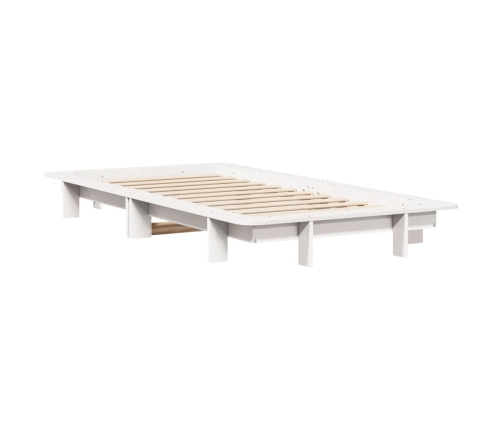 Estructura de cama sin colchón madera maciza blanca 90x190 cm