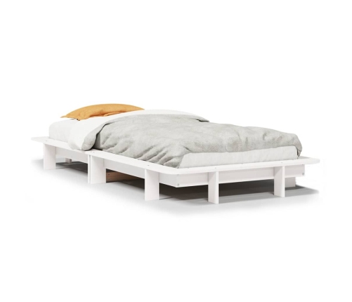 Estructura de cama sin colchón madera maciza blanca 75x190 cm