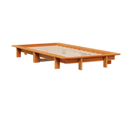 Estructura de cama sin colchón madera maciza marrón 75x190 cm