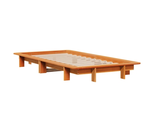 Estructura de cama sin colchón madera maciza marrón 75x190 cm