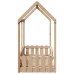 Cama con forma de casa de niños madera maciza marrón 70x140 cm