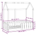 Cama con forma de casa de niños madera maciza marrón 70x140 cm