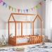 vidaXL Cama con forma de casa de niños madera maciza marrón 70x140 cm