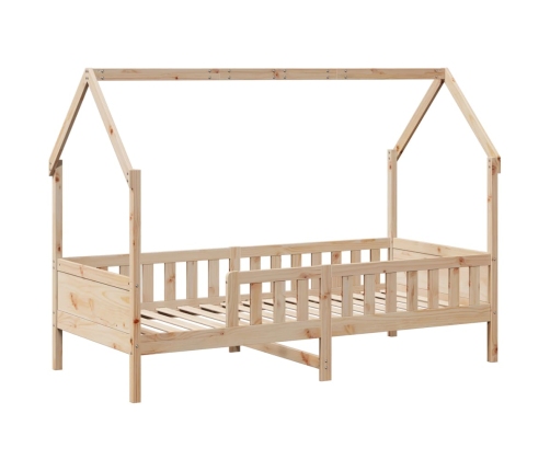 Cama con forma de casa para niños madera maciza pino 90x200 cm